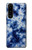 W3439 Fabric Indigo Tie Dye Hard Case and Leather Flip Case For Sony Xperia 5 III