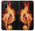 W0493 Music Note Burn Hard Case and Leather Flip Case For Samsung Galaxy A03S