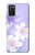 W2361 Purple White Flowers Hard Case and Leather Flip Case For Samsung Galaxy A03S