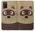W2825 Cute Cartoon Raccoon Hard Case and Leather Flip Case For Samsung Galaxy A03S