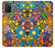 W3281 Colorful Hippie Flowers Pattern Hard Case and Leather Flip Case For Samsung Galaxy A03S