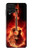 W0415 Fire Guitar Burn Hard Case and Leather Flip Case For Samsung Galaxy A22 4G