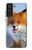 W0417 Fox Hard Case and Leather Flip Case For Samsung Galaxy S21 FE 5G