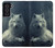 W1516 White Wolf Hard Case and Leather Flip Case For Samsung Galaxy S21 FE 5G