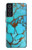 W2685 Aqua Turquoise Gemstone Graphic Printed Hard Case and Leather Flip Case For Samsung Galaxy S21 FE 5G