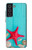 W3428 Aqua Wood Starfish Shell Hard Case and Leather Flip Case For Samsung Galaxy S21 FE 5G