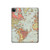 W3418 Vintage World Map Tablet Hard Case For iPad Pro 12.9 (2022, 2021, 2020, 2018), Air 13 (2024)