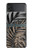 W3692 Gray Black Palm Leaves Hard Case For Samsung Galaxy Z Flip 3 5G