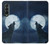 W3693 Grim White Wolf Full Moon Hard Case For Samsung Galaxy Z Fold 3 5G