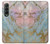 W3717 Rose Gold Blue Pastel Marble Graphic Printed Hard Case For Samsung Galaxy Z Fold 3 5G