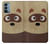 W2825 Cute Cartoon Raccoon Hard Case and Leather Flip Case For OnePlus Nord N200 5G