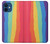 W3799 Cute Vertical Watercolor Rainbow Hard Case and Leather Flip Case For iPhone 12 mini