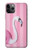 W3805 Flamingo Pink Pastel Hard Case and Leather Flip Case For iPhone 11 Pro