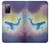 W3802 Dream Whale Pastel Fantasy Hard Case and Leather Flip Case For Samsung Galaxy S20 FE