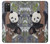 W3793 Cute Baby Panda Snow Painting Hard Case and Leather Flip Case For Samsung Galaxy A03S