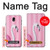 W3805 Flamingo Pink Pastel Hard Case and Leather Flip Case For Samsung Galaxy J7 (2018), J7 Aero, J7 Top, J7 Aura, J7 Crown, J7 Refine, J7 Eon, J7 V 2nd Gen, J7 Star