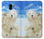 W3794 Arctic Polar Bear in Love with Seal Paint Hard Case and Leather Flip Case For Samsung Galaxy J6 (2018)