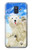 W3794 Arctic Polar Bear in Love with Seal Paint Hard Case and Leather Flip Case For Samsung Galaxy A6 (2018)