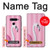 W3805 Flamingo Pink Pastel Hard Case and Leather Flip Case For LG V40, LG V40 ThinQ