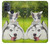 W3795 Grumpy Kitten Cat Playful Siberian Husky Dog Paint Hard Case and Leather Flip Case For Motorola Moto G50