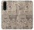 W3819 Retro Vintage Paper Hard Case and Leather Flip Case For Sony Xperia 5 III