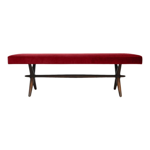 Modern Medellin Mid-Century Style Bench, Red