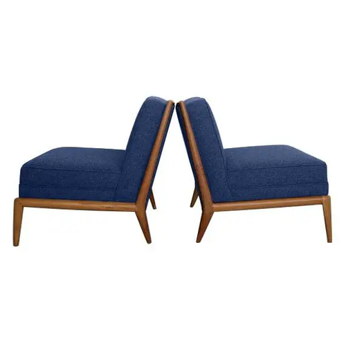 Profile image, lounge chairs, blue lounge chairs, armless chair, living room furniture, mid-century, robsjohn gibbings