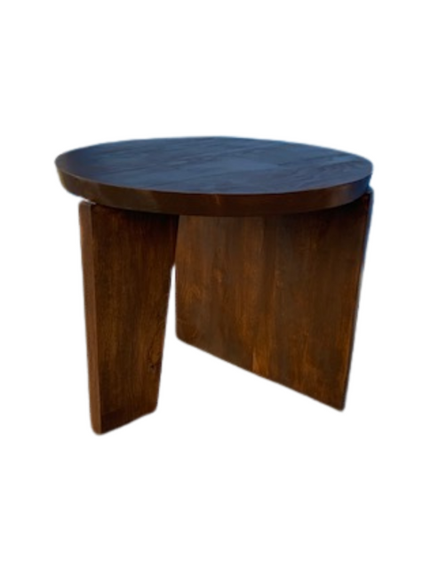 front image, unique end table, modern end table, mcm end table, walnut end table