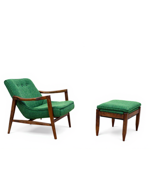 Profile image, lounge chair and ottoman, leather, modern lounge chair and ottoman, lounge chair, black leather, mcm