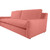 Side profile of a contemporary coral sofa showcasing its structured frame on a white background.