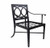 Medellin Rico modern matte black patio dining chair angled front view on white background