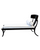 Matte Black Klismos outdoor chaise lounge with box cushion and lumbar pillow