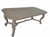 Full view of the Terrassa Country French dining table with gently curved legs and a natural wood grain finish.