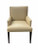 Front image of a leather dining chair, Dining arm chair, Modern dining chair, Modern furniture, mcm, home furnishings