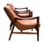 Profile image of a Pair of lounge chairs, lounge chair, leather lounge chair, leather chair, Mid Century lounge chair, designer lounge chair