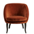 Medellin Vigo Mid-Century Modern Club Chair upholstered in tobacco velvet with matte black legs on white background