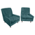 diagonal photo, lounge chairs, teal, upholstered, custom made, real wood