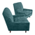 top photo, lounge chairs, teal, upholstered, custom made, real wood