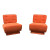 Front view image, orange lounge chair, orange club chair, living room furniture, mcm, mid century furniture, unique furniture