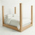 Medellín Sierra Poster Bed in Sierra Blanco natural pale finish on a white background.