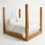 Medellín Sierra Poster Bed in Sierra Miel warm honey finish on a white background.