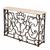 French style console table featuring decorative metalwork and honed travertine top
