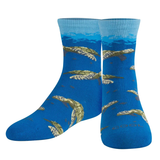 "Sea Turtles" Licensed Kids Crew Novelty Socks for Ages 7-10