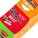 "TOP RAMEN FLAVORS" WOMEN'S LICENSED NOVELTY CREW STRAIGHT SOCKS