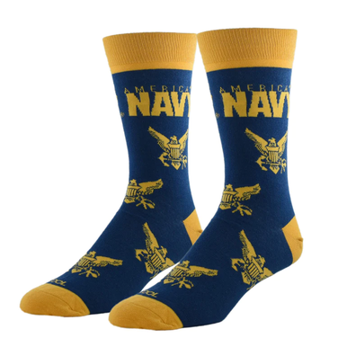 "US Navy" Kids Licensed Crew Novelty Socks for Ages 7-10