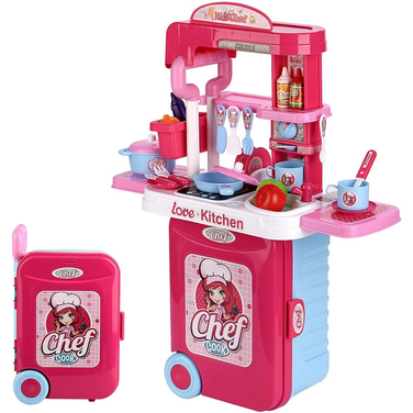 3-IN-1 TRAVEL SUITCASE KITCHEN PLAY PRETEND SET