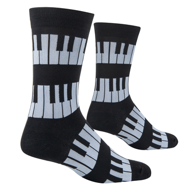 “PIANO KEYS” LICENSED NOVELTY CREW FOLDED SOCKS FOR MEN