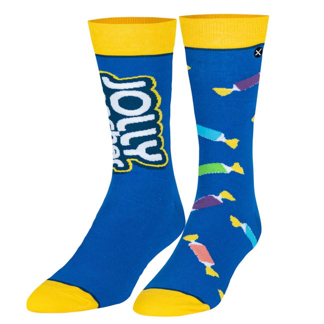 "JOLLY RANCHERS SPLIT" MEN'S LICENSED NOVELTY CREW STRAIGHT SOCKS