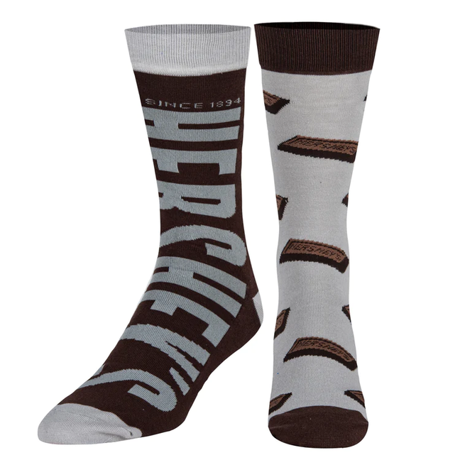 "HERSHEYS BARS" MEN'S LICENSED NOVELTY CREW STRAIGHT SOCKS