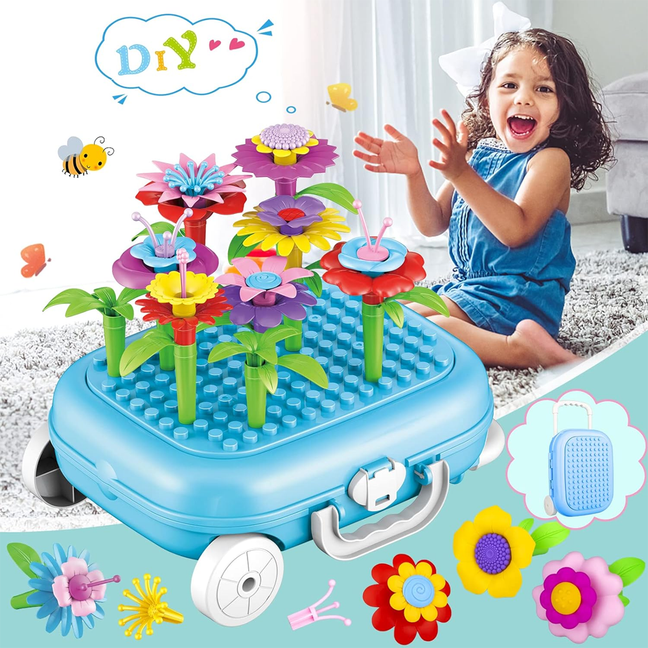 DIY FLOWER GARDEN BUILDING BLOCKS FOR KIDS, EDUCATIONAL STEM TOY FOR TODDLERS